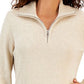 Karen Scott Women's Cotton Marl Zip Sweater Brown Size Medium