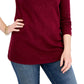 Karen Scott Women's Ballet Neck Tunic Sweater Red Size X-Large