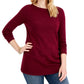 Karen Scott Women's Ballet Neck Tunic Sweater Red Size X-Large