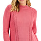 Karen Scott Women's Cotton Cable Knit Sweater Pink Size X-Large