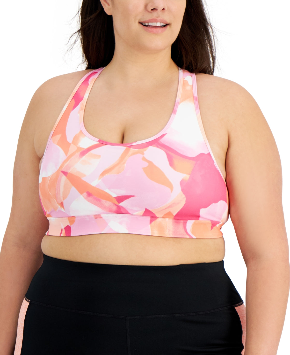 ID Ideology Women's Medium Impact Sports Bra Pink Size 3X