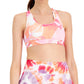 ID Ideology Women's Floating Petals Medium Impact Sports Bra Pink Size XX-Large