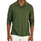 Alfani Men's Regular Fit Solid Long-Sleeve Supima Polo Shirt Green Size X-Large