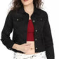 Style & Co Women's Classic Denim Jacket Black Size Large