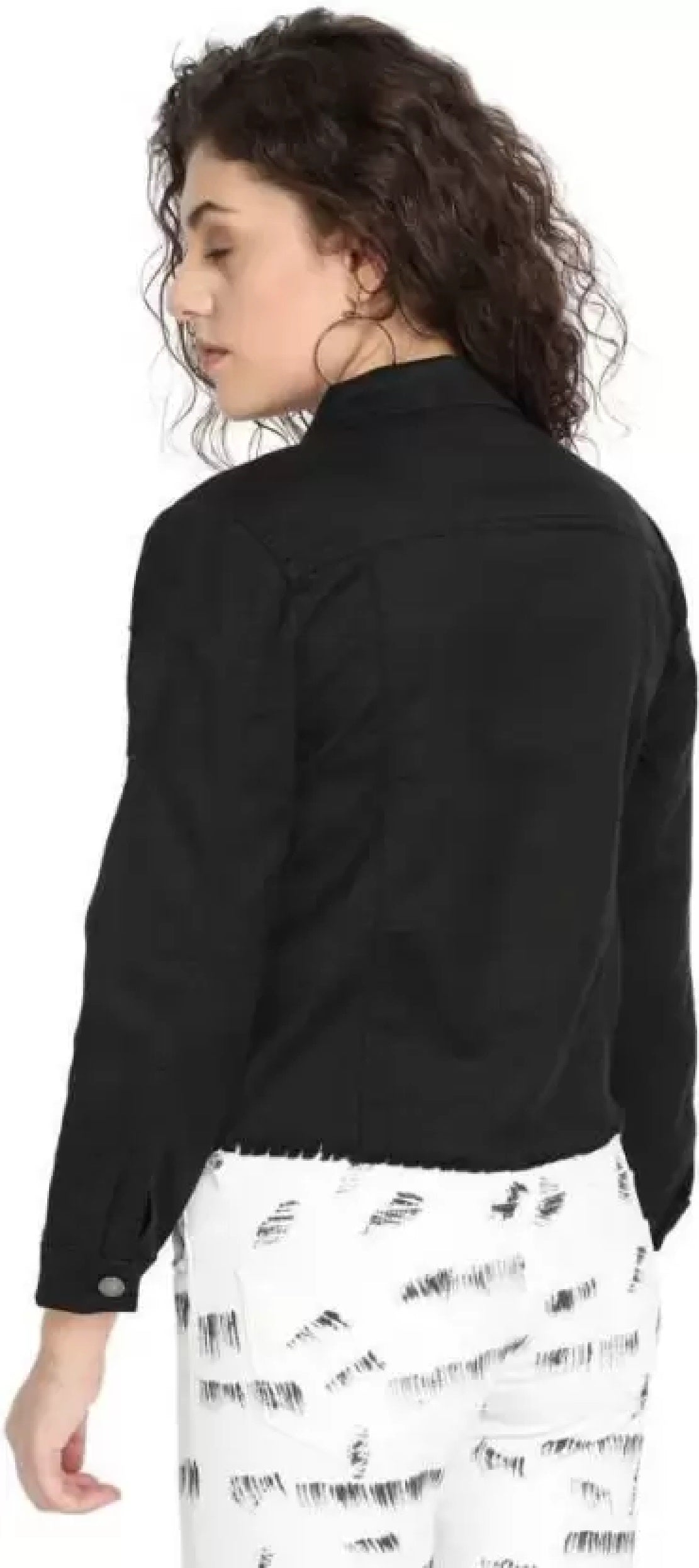 Style & Co Women's Classic Denim Jacket Black Size Large