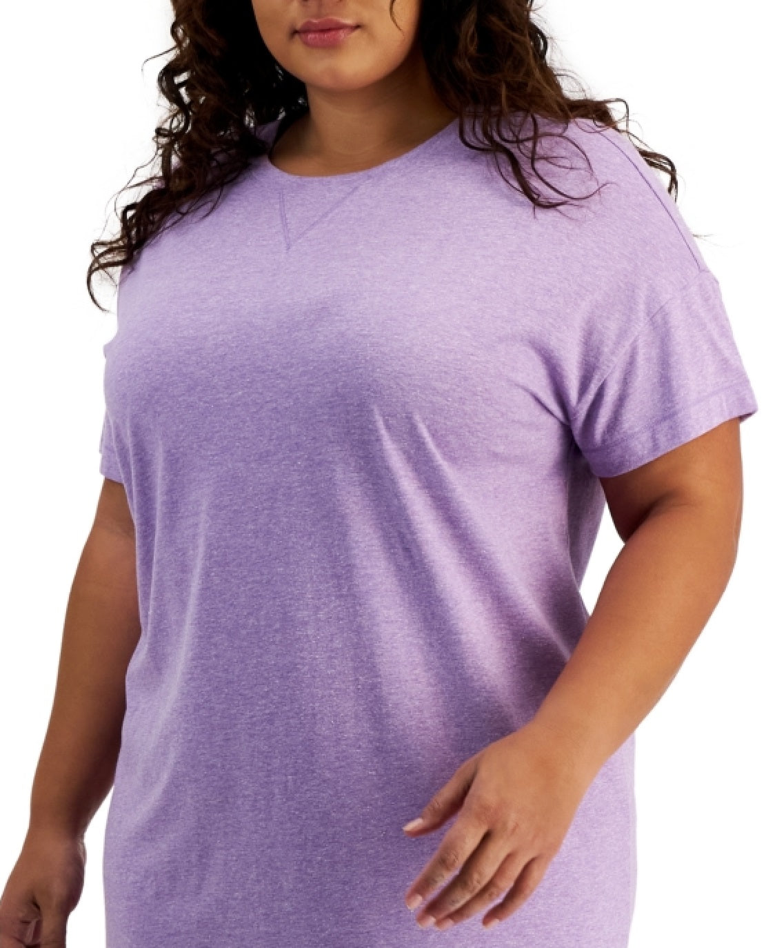 ID Ideology Women's Plus T-Shirt Dress Purple Size 2X