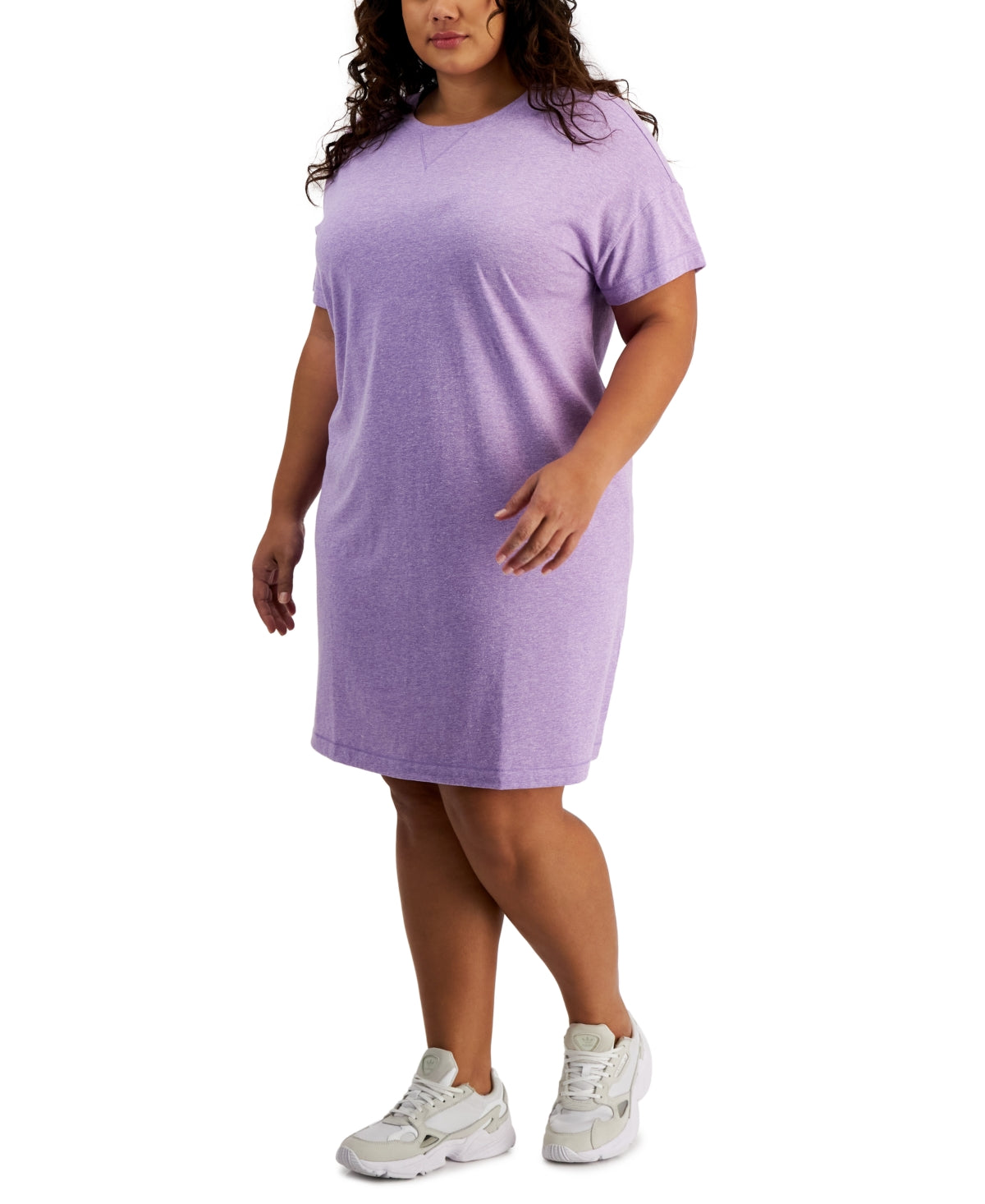 ID Ideology Women's Plus T-Shirt Dress Purple Size 2X