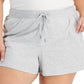 ID Ideology Women's Retro Recycled Drawstring Shorts Gray Size 1X