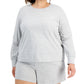 ID Ideology Women's Retro Recycled Long Sleeve Top Gray Size 2X