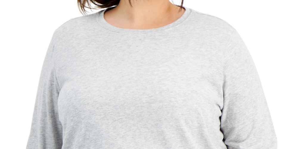 ID Ideology Women's Retro Recycled Long Sleeve Top Gray Size 2X