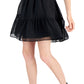 INC International Concepts Women's Clip Dot Tiered Halter Mini Dress Black Size X-Small