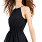 INC International Concepts Women's Clip Dot Tiered Halter Mini Dress Black Size Small