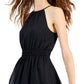 INC International Concepts Women's Clip Dot Tiered Halter Mini Dress Black Size Large