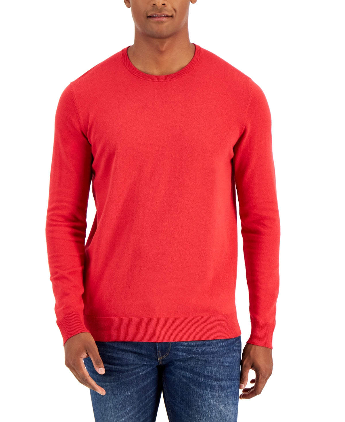 Alfani Men's Solid Crewneck Sweater Red Size XX-Large