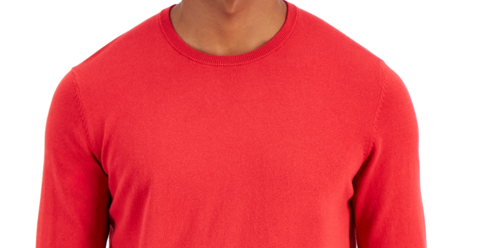 Alfani Men's Solid Crewneck Sweater Red Size XX-Large