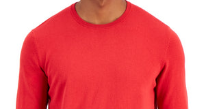 Alfani Men's Solid Crewneck Sweater Red Size XX-Large