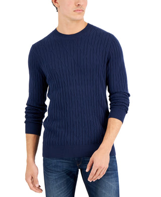 Alfani Men's Cable Sweater Blue Size X-Large