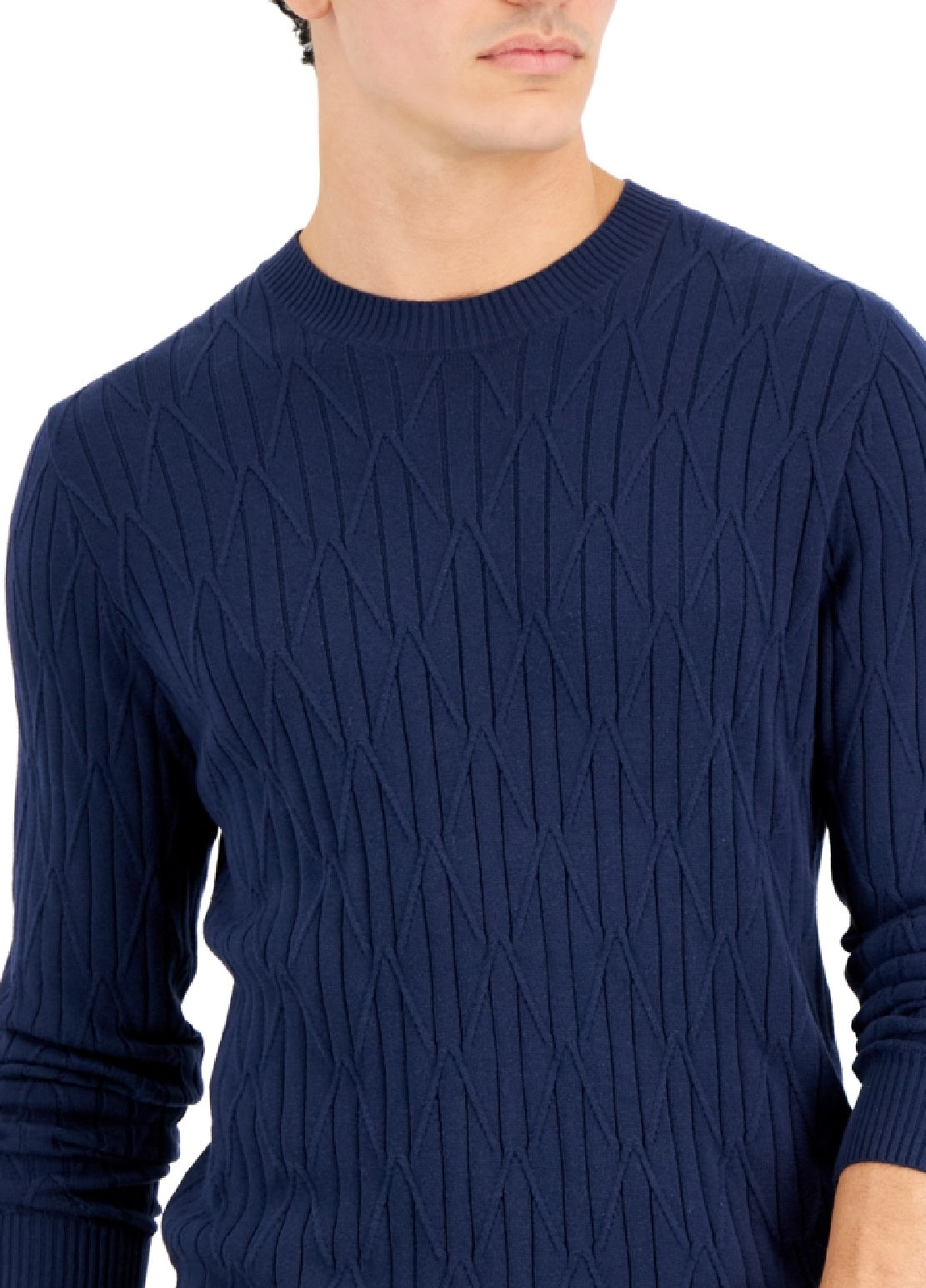Alfani Men's Cable Sweater Blue Size X-Large