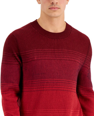 Alfani Men's Ombre Striped Sweater Red Size Large