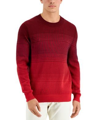 Alfani Men's Ombre Striped Sweater Red Size Large