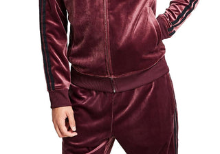 INC International Concepts Men's Velour Sweatshirt Track Jacket Red Size Small