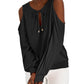 INC International Concepts Women's Cold Shoulder Knit Top Black Size Small