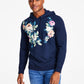 INC International Concepts Men's Andres Regular Fit Floral Hoodie Blue Size Small