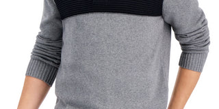 INC International Concepts Men's Colorblocked Mock Neck Sweater Gray Size XX-Large