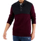 INC International Concepts Men's Colorblocked Mock Neck Sweater Red Size Medium