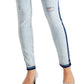 INC International Concepts Women's High Rise Ripped Skinny Jeans Blue Size 14