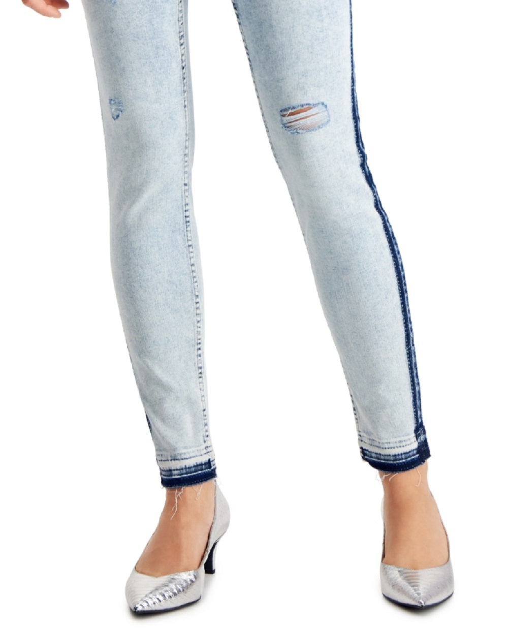 INC International Concepts Women's High Rise Ripped Skinny Jeans Blue Size 14