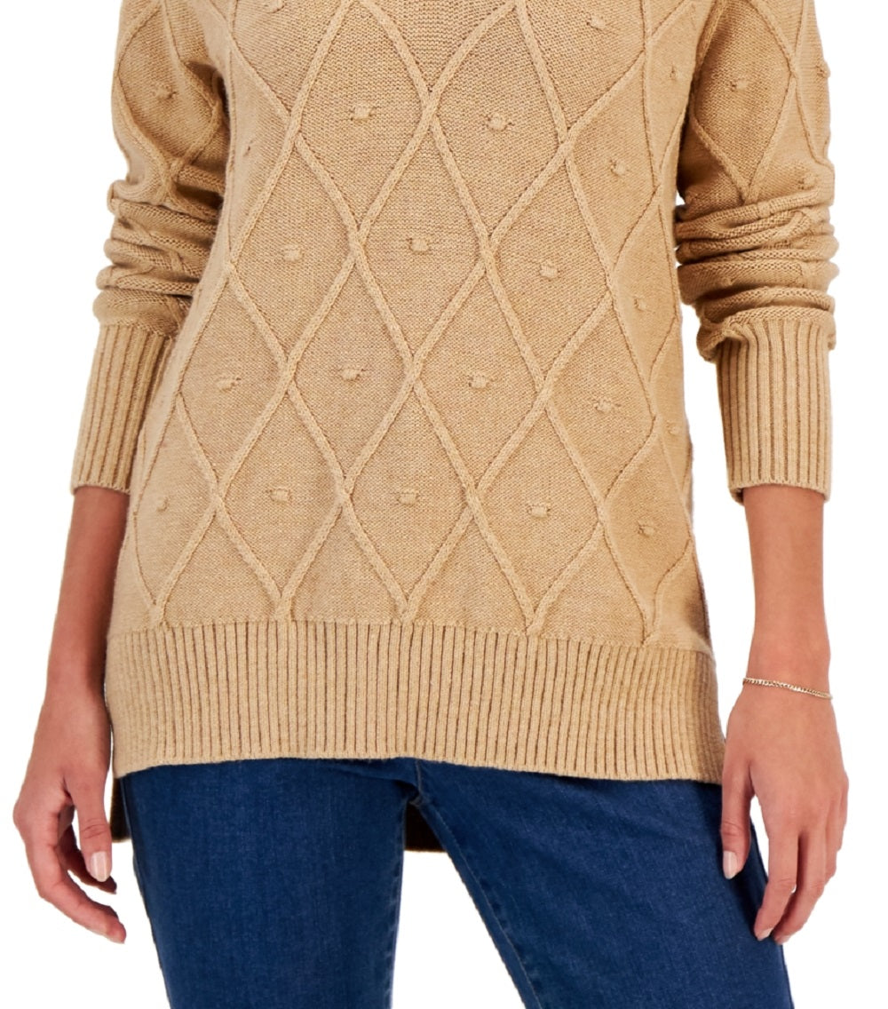 Charter Club Women's Long Sleeve Sweater Brown Size Small