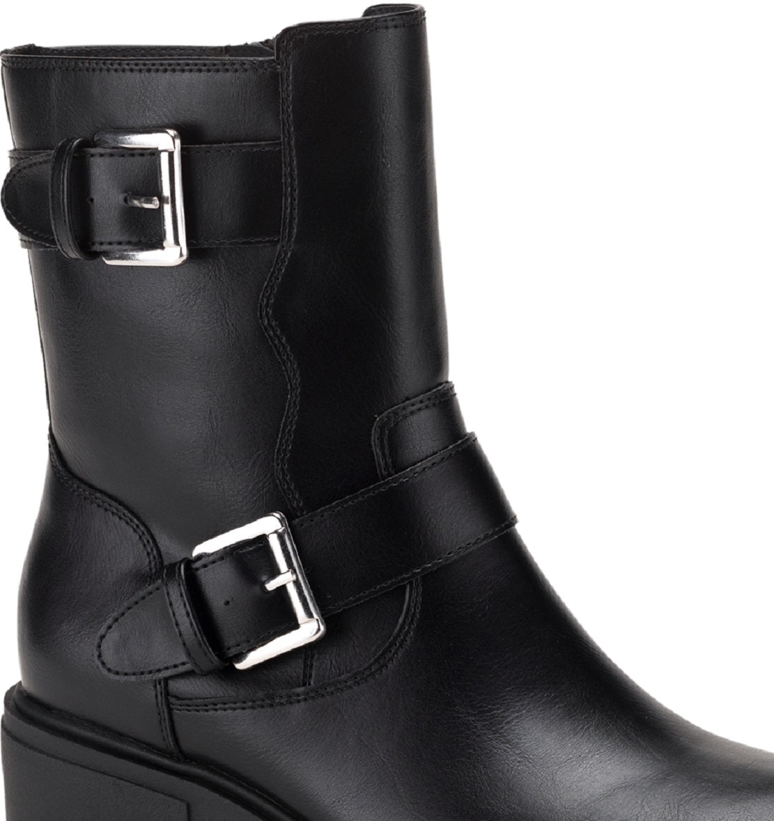 Sun + Stone Women's Lionell Moto Booties Black Size 7 M