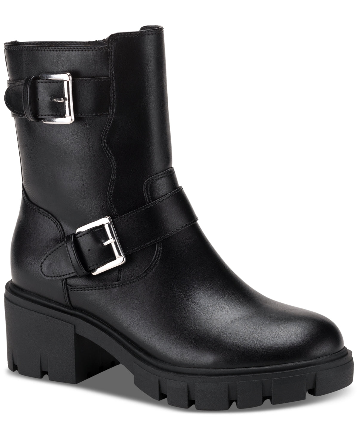Sun + Stone Women's Lionell Moto Booties Black Size 9 M
