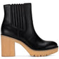 Sun + Stone Women's Lennii Lug Sole Booties Black Size 8 M