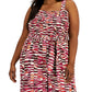 INC International Concepts Women's Smocked Jumpsuit Red Size 3X