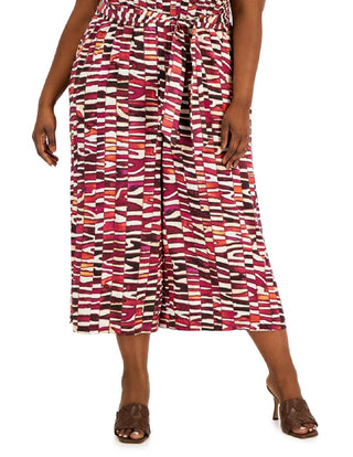 INC International Concepts Women's Smocked Jumpsuit Red Size 3X