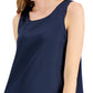 Alfani Women's Satin Front Sleeveless Tank Top Blue Size X-Large