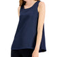 Alfani Women's Satin Front Sleeveless Tank Top Blue Size X-Large