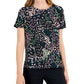 Alfani Women's Printed Step Hem T-Shirt Green Size Petite Medium