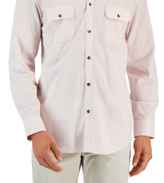 Alfani Men's Regular Fit Solid Shirt Pink Size Small