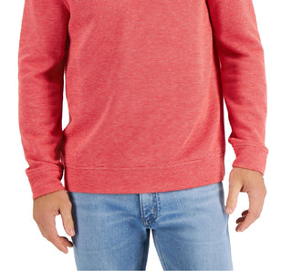 Club Room Men's Birdseye Quarter Zip Pullover Orange Size Large