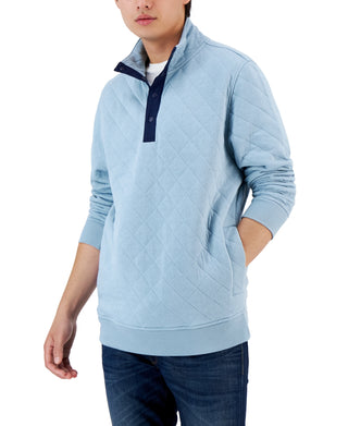Club Room Men's Quilted Pullover Sweater Blue Size XX-Large