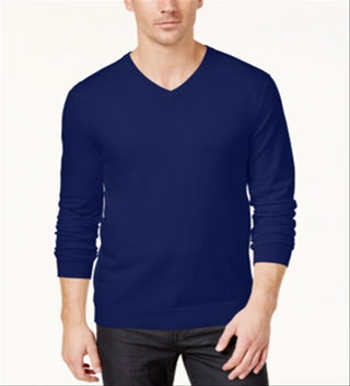 Alfani Men's V Neck Sweater Blue Size Medium