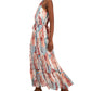 INC International Concepts Women's Printed Halter Dress Blue Size XX-Large