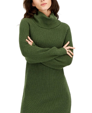 INC International Concepts Women's Turtleneck Sweater Dress Green Size XX-Large