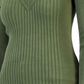 INC International Concepts Women's Ribbed Cold Shoulder Sweater Green Size X-Small