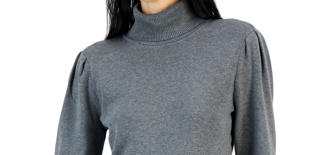 Alfani Women's Long Sleeve Turtleneck Sweater Gray Size XX-Large