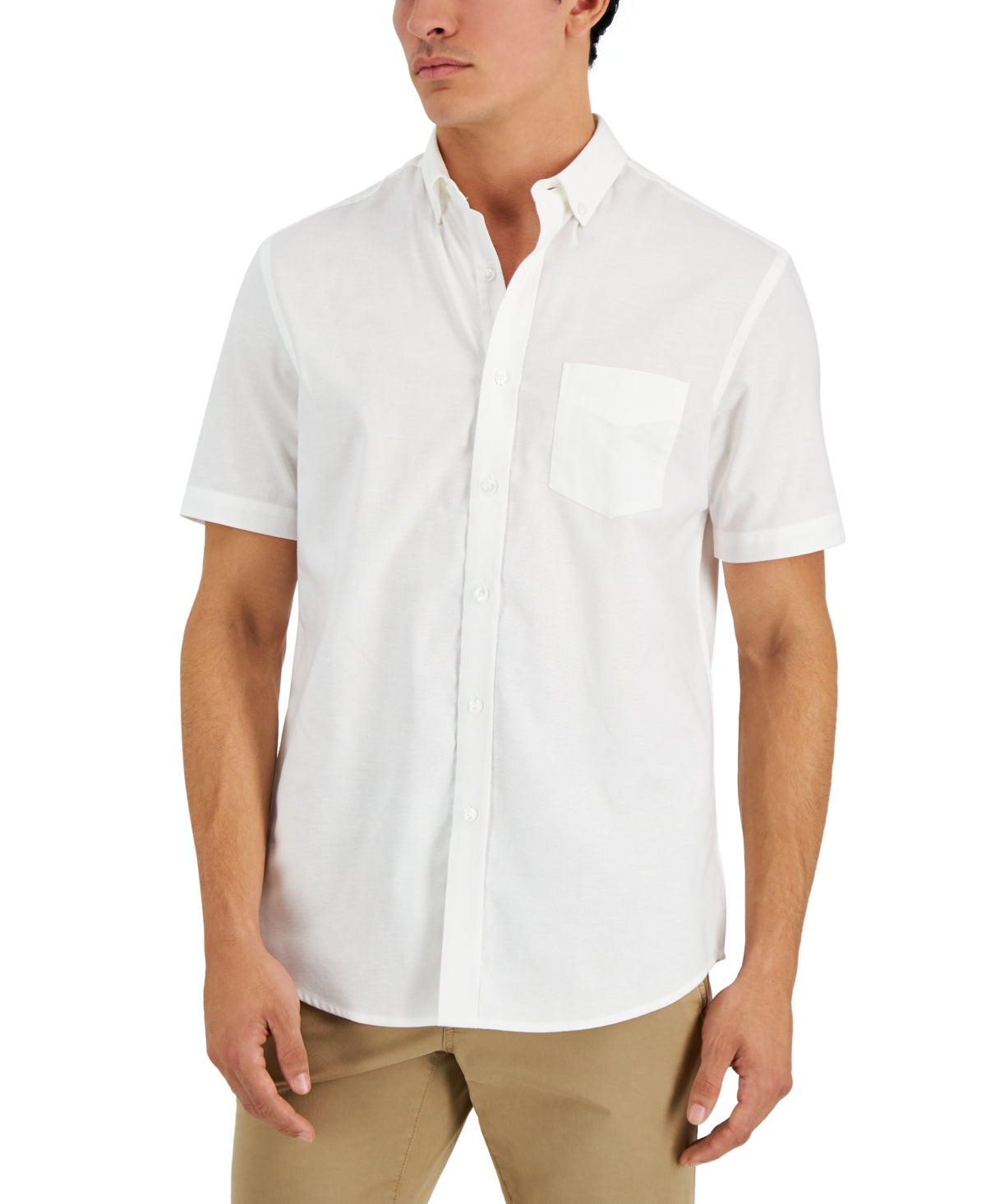Club Room Men's Solid Oxford Shirt White Size Small