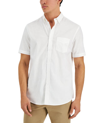 Club Room Men's Solid Oxford Shirt White Size Small